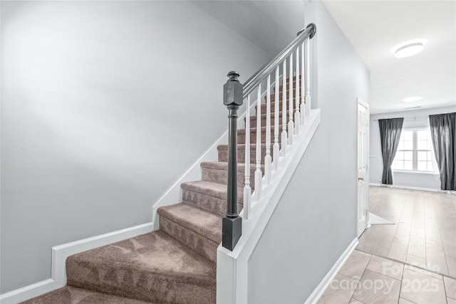2059 Lennox Square Rd, Charlotte, NC 28210 - stairs featuring baseboards