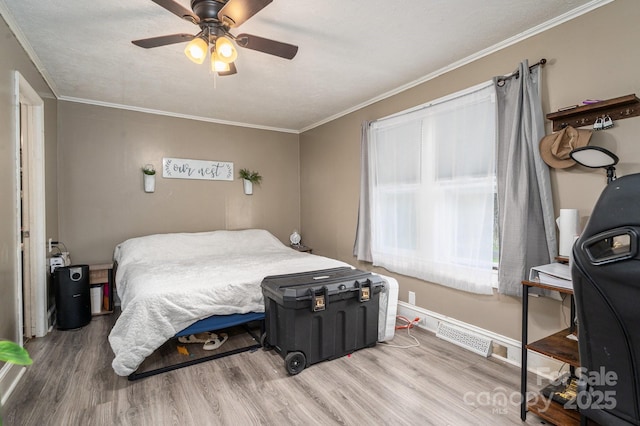 211 Hershel Lackey Rd, Lincolnton, NC 28092 - bedroom with a ceiling fan, wood finished floors, and ornamental molding