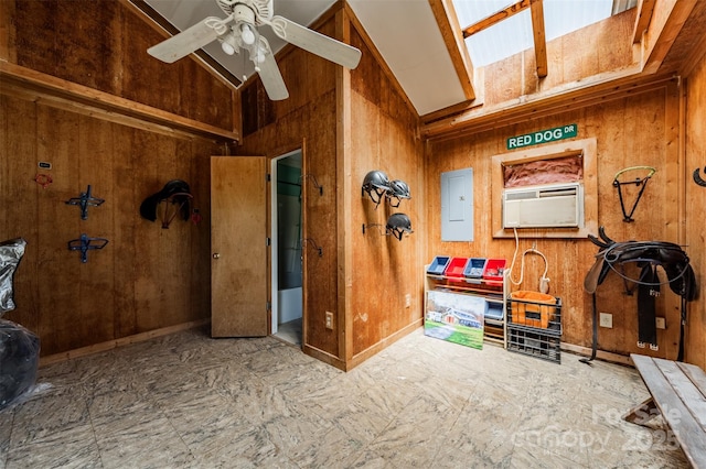 interior space with electric panel