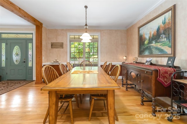 4925 Pageland Hwy, Monroe, NC 28112 - dining area with ornamental molding and light wood finished floors