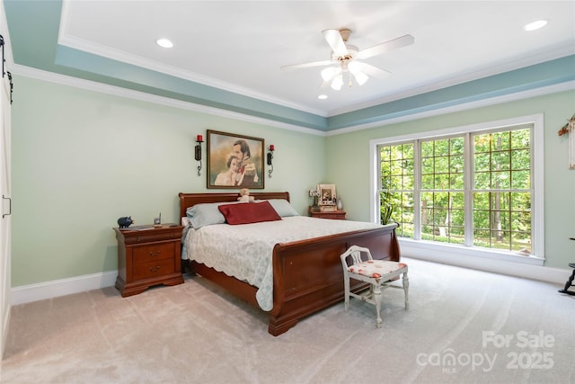 4925 Pageland Hwy, Monroe, NC 28112 - bedroom featuring baseboards, light colored carpet, ornamental molding, and ceiling fan