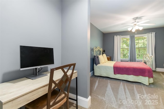 4925 Pageland Hwy, Monroe, NC 28112 - bedroom with carpet floors, a ceiling fan, and baseboards