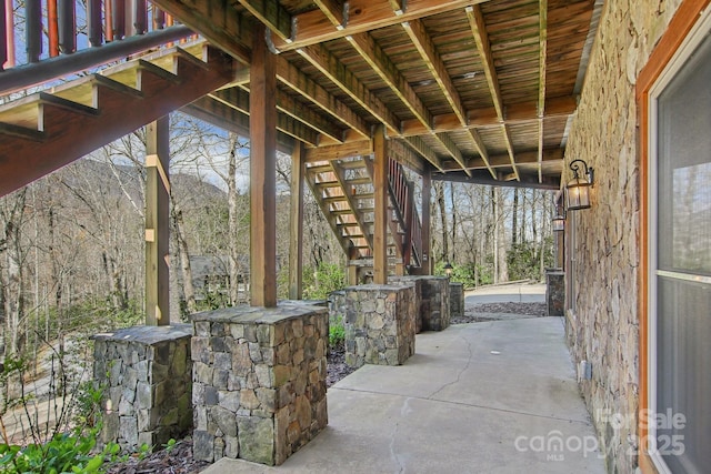 475 S Toe River Rd, Burnsville, NC 28714 - view of patio / terrace with stairway
