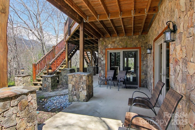 475 S Toe River Rd, Burnsville, NC 28714 - view of patio / terrace featuring stairs