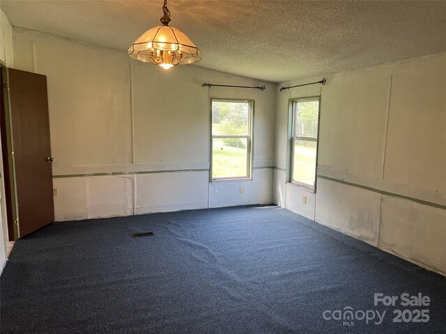 105 Branson Dr, Olin, NC 28660 - carpeted spare room with visible vents and a textured ceiling