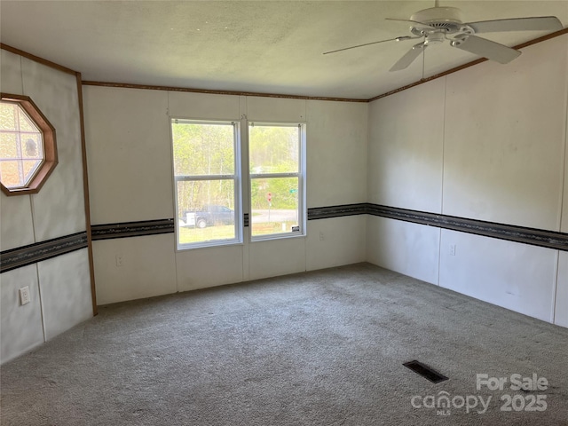 105 Branson Dr, Olin, NC 28660 - carpeted empty room with visible vents and ceiling fan