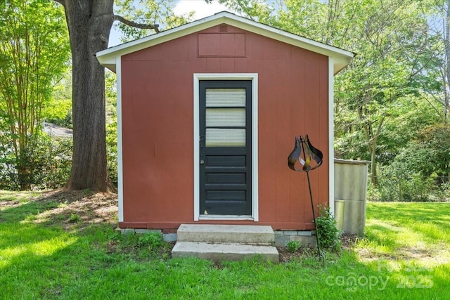 view of outbuilding with an outbuilding and entry steps