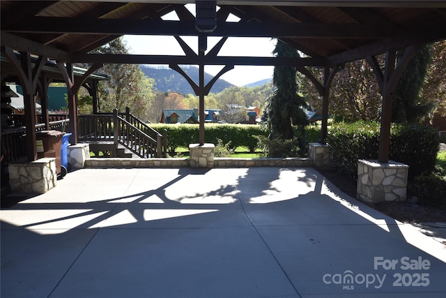 36 Destiny Trl, Maggie Valley, NC 28751 - view of patio / terrace with a gazebo and a mountain view