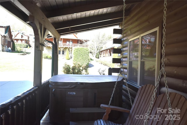 36 Destiny Trl, Maggie Valley, NC 28751 - view of patio featuring a hot tub