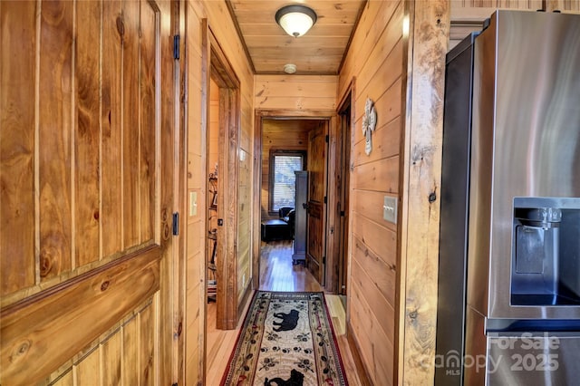 36 Destiny Trl, Maggie Valley, NC 28751 - hallway with wood walls, wood ceiling, and wood finished floors