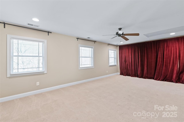 3005 Dream Catcher Cir, Fort Mill, SC 29715 - carpeted empty room featuring baseboards, ceiling fan, recessed lighting, and visible vents