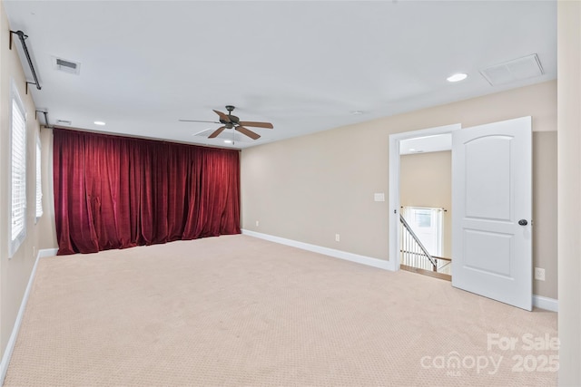 3005 Dream Catcher Cir, Fort Mill, SC 29715 - spare room with ceiling fan, carpet, recessed lighting, and visible vents