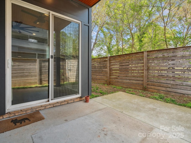 view of patio with a fenced backyard