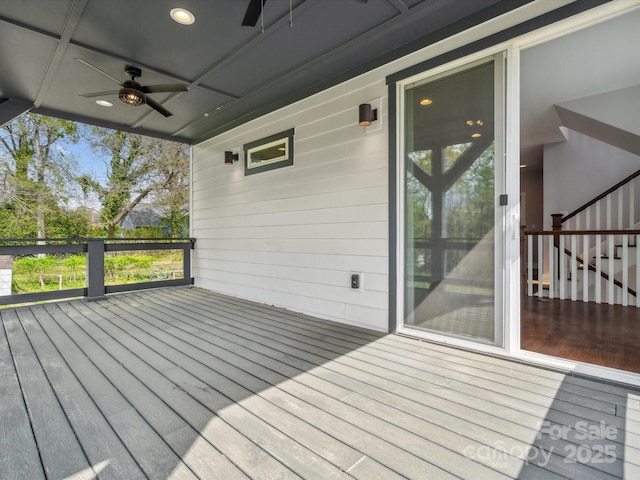 deck featuring ceiling fan