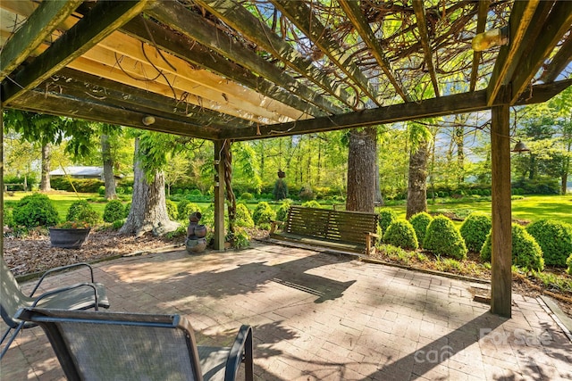 4896 Pageland Hwy, Lancaster, SC 29720 - view of patio featuring a pergola and view of scattered trees
