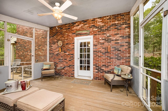 147 Spring Shore Rd, Statesville, NC 28677 - sunroom featuring ceiling fan
