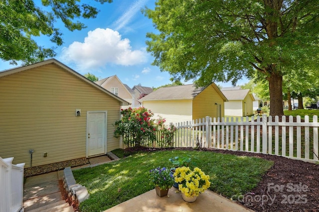 view of yard with fence