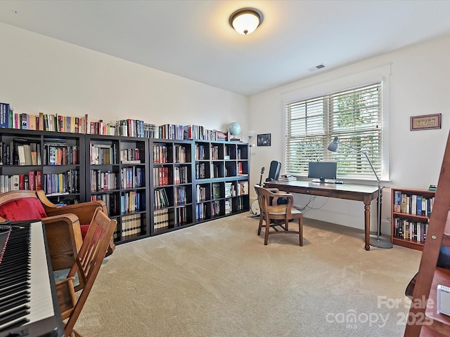 carpeted office with visible vents