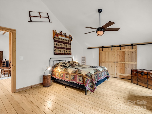 120 Ashley Ct, Mill Spring, NC 28756 - bedroom featuring ceiling fan, wood-type flooring, and lofted ceiling