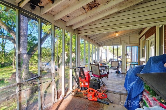 247 W Park Ave, Charlotte, NC 28203 - sunroom / solarium featuring beam ceiling