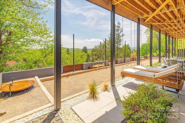 view of unfurnished sunroom