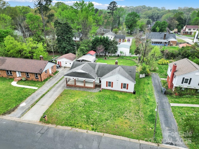 birds eye view of property with a residential view