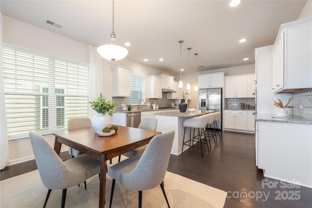1005 Argentium Way, Waxhaw, NC 28173 - dining room featuring dark wood finished floors and recessed lighting