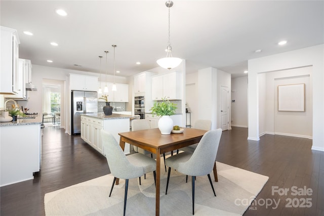 1005 Argentium Way, Waxhaw, NC 28173 - dining space featuring dark wood-style flooring and recessed lighting