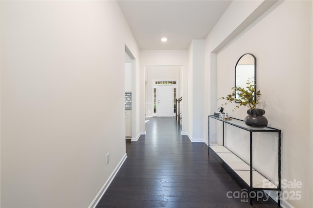 1005 Argentium Way, Waxhaw, NC 28173 - hallway featuring dark wood-style flooring and recessed lighting