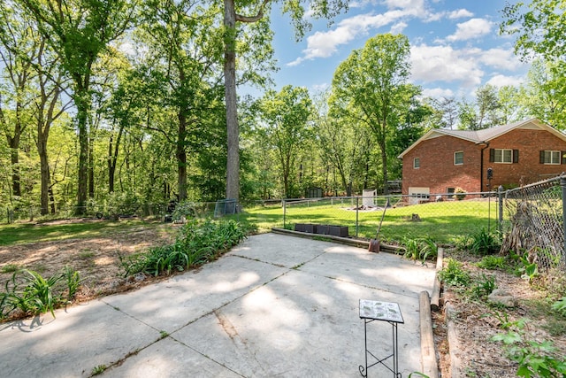 view of patio with a fenced backyard