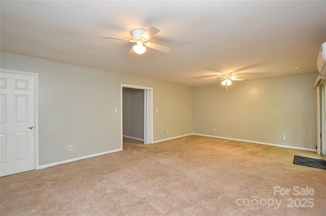 10805 Winterbourne Ct, Charlotte, NC 28277 - unfurnished living room with baseboards, a ceiling fan, and light colored carpet