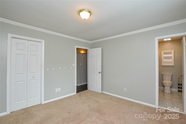 10805 Winterbourne Ct, Charlotte, NC 28277 - unfurnished bedroom featuring ornamental molding, baseboards, and carpet