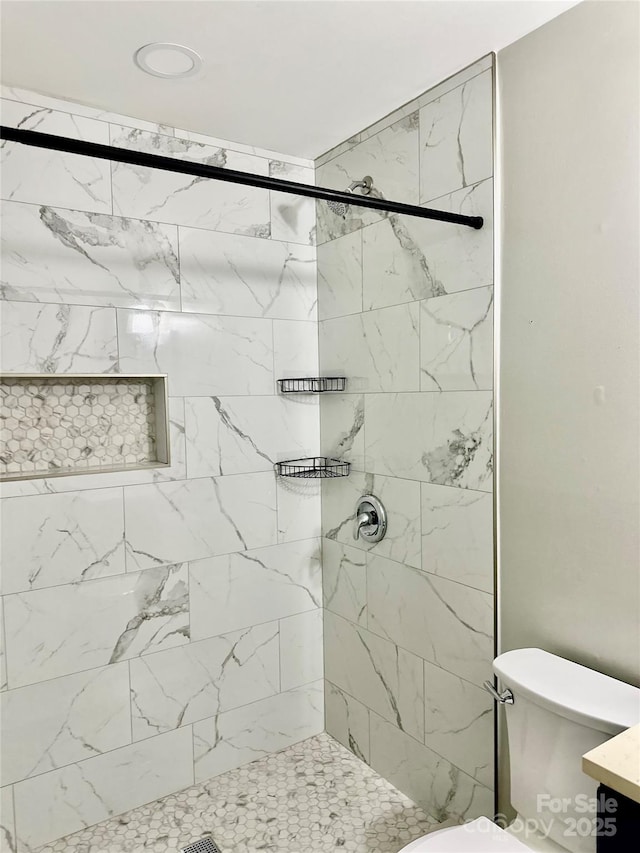 10805 Winterbourne Ct, Charlotte, NC 28277 - full bathroom featuring tiled shower and toilet