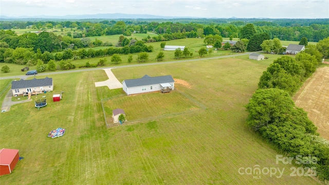 bird's eye view featuring a rural view