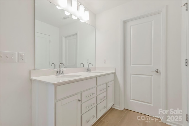 14224 Canemeadow Dr, Charlotte, NC 28278 - bathroom featuring double vanity and baseboards