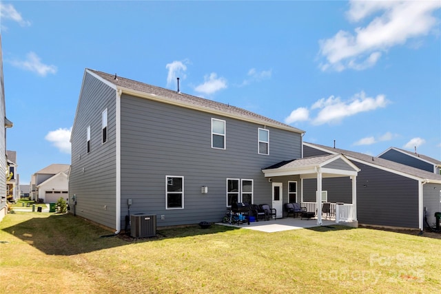 14224 Canemeadow Dr, Charlotte, NC 28278 - rear view of property with a patio, a lawn, and cooling unit