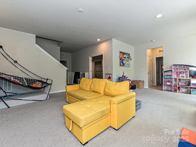 10035 Mast Cove Ln, Charlotte, NC 28278 - carpeted living room with recessed lighting and baseboards