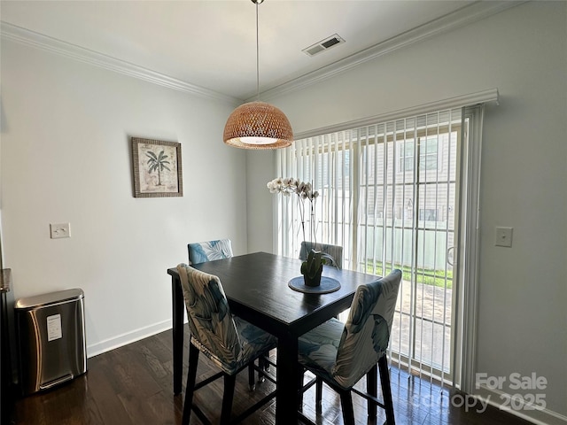 12421 Fiorentina St, Charlotte, NC 28277 - dining area featuring crown molding, visible vents, baseboards, and a healthy amount of sunlight