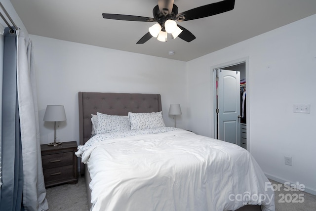 2932 Pirates Pl, Charlotte, NC 28216 - bedroom with carpet, a ceiling fan, and baseboards