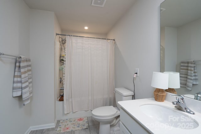 2932 Pirates Pl, Charlotte, NC 28216 - full bath with vanity, toilet, shower / tub combo, and tile patterned flooring