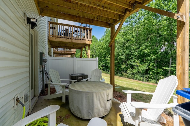 2932 Pirates Pl, Charlotte, NC 28216 - view of patio / terrace with cooling unit and view of scattered trees