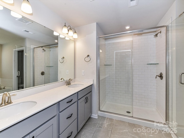 9134 Northfield Crossing Dr, Charlotte, NC 28269 - full bathroom with visible vents, a sink, and a stall shower