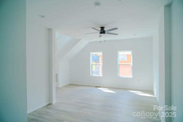 1413 Hateras Ave, Charlotte, NC 28216 - bonus room featuring baseboards, visible vents, wood finished floors, and a ceiling fan