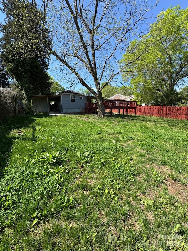 view of yard with fence