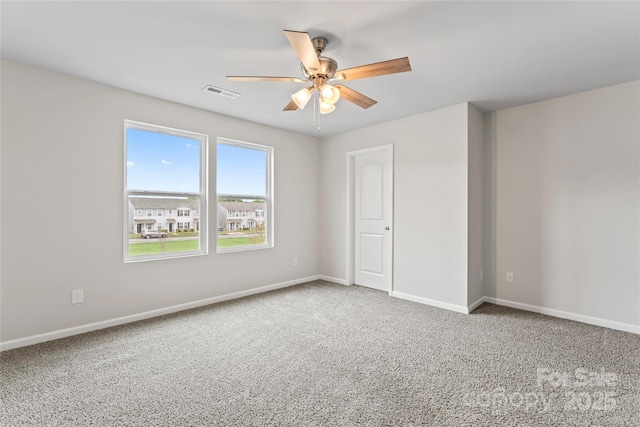 221 Century Dr, Salisbury, NC 28147 - spare room with carpet, visible vents, baseboards, and a ceiling fan