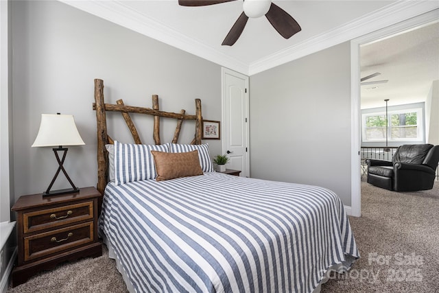 12942 Blakemore Ave, Huntersville, NC 28078 - carpeted bedroom featuring crown molding, baseboards, and ceiling fan