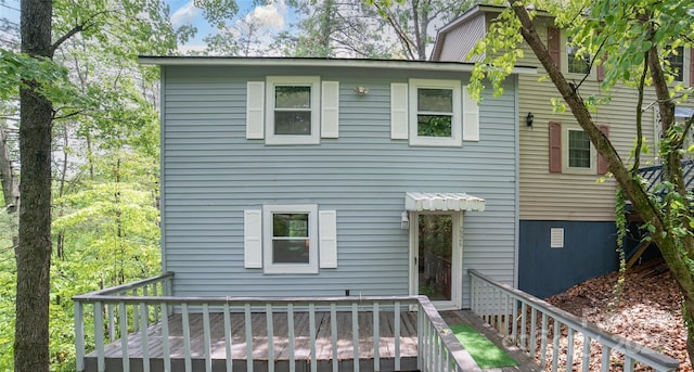 view of front of house with a deck