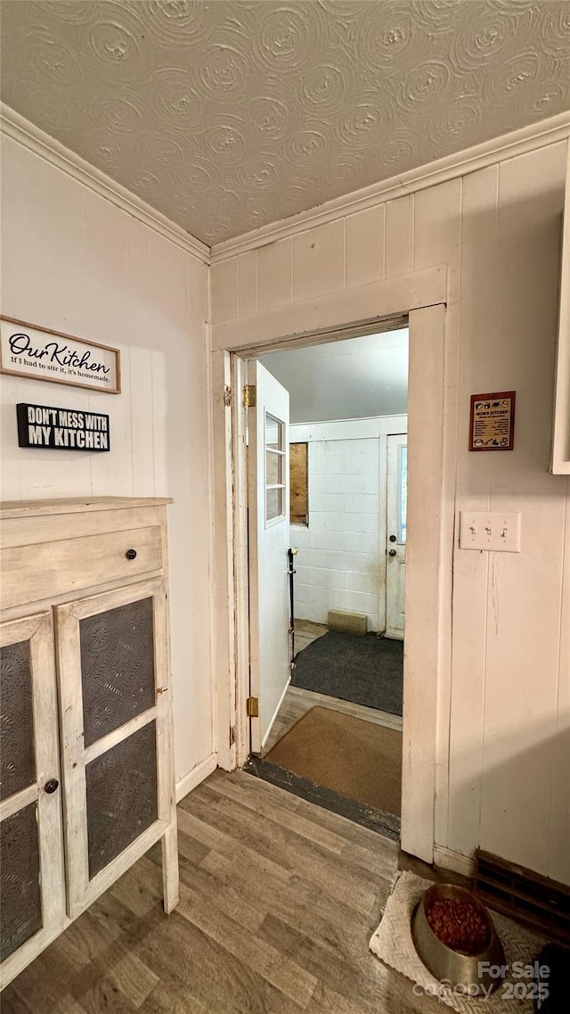 2118 Polkville Rd, Shelby, NC 28150 - corridor featuring ornamental molding and wood finished floors