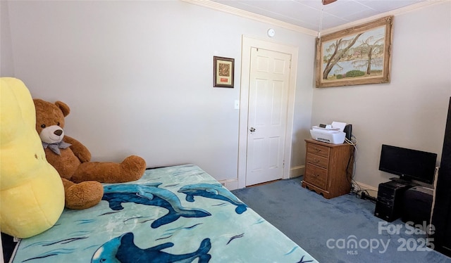 1306 Brantley Rd, Kannapolis, NC 28083 - bedroom with carpet, ornamental molding, and baseboards