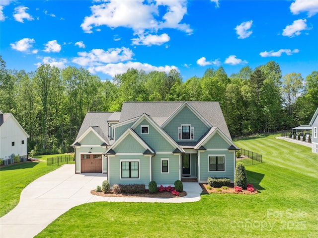 108 Castleview Ln, Mooresville, NC 28115 - craftsman-style home with an attached garage, a front lawn, and concrete driveway